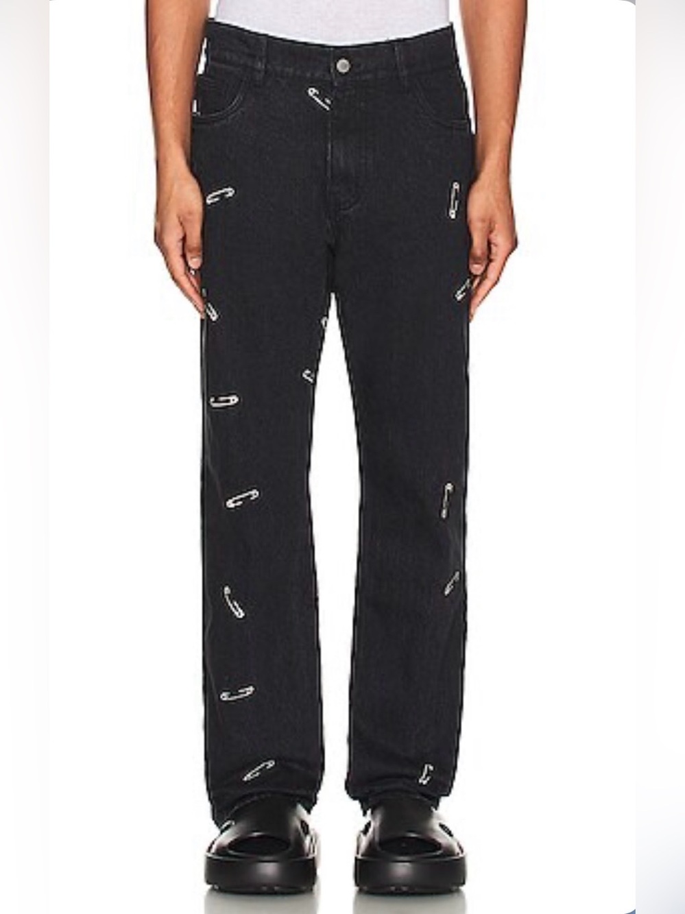 PLEASURES Safety Pin Denim in Black PANT size 28